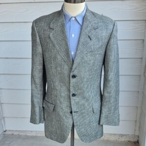 OXXFORD Renaissance Beige Black Weave Wool Sz 40 R Mens Sport Coat